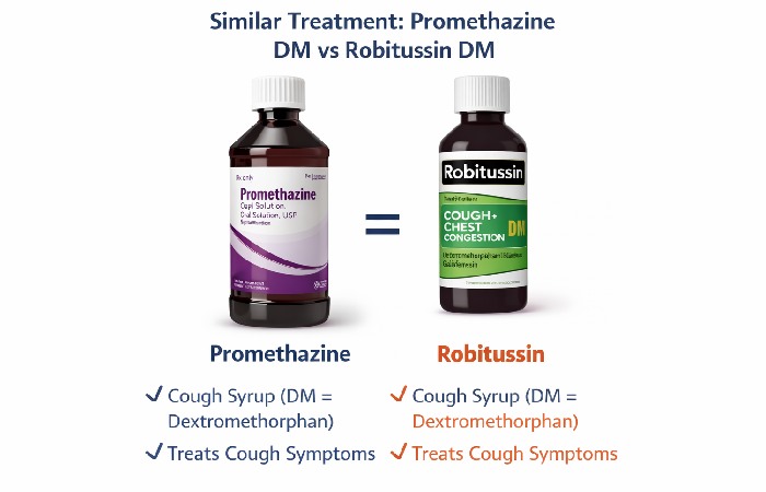 Is promethazine dm the same as robitussin dm 