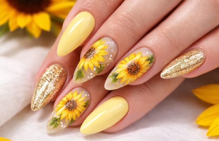 Most Beautiful Sunflower Nails